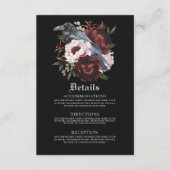 Romantische Gotische Waterverf Raven Details Informatiekaartje (Voorkant)