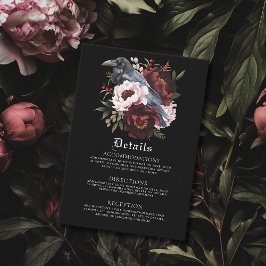 Romantische Gotische Waterverf Raven Details Informatiekaartje