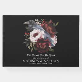 Romantische Gotische Waterverf Raven Floral Weddin Gastenboek