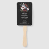 Romantische Gotische Waterverf Raven Floral Weddin Handwaaier (Voorkant)