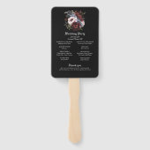 Romantische Gotische Waterverf Raven Floral Weddin Handwaaier (Achterkant)