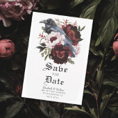 Romantische gotische Waterverf Raven Save the Date Kaart