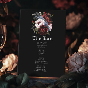 Romantische Gotische Waterverf Raven Wedding Bar M Reclamebord Met Voetstuk