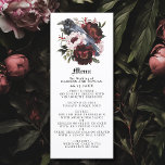 Romantische Gotische Waterverf Raven Wedding Menu<br><div class="desc">Deze gothic floral raven bruiloft ontwerp is voorzien van een eenvoudige, humeurige waterverf afbeelding van een raaf neergestreken op een boeket. Ideaal voor een romantische gothic bruiloft of een andere speciale gelegenheid. Het is prachtig geschikt voor een spookachtig thema evenement in de herfst of een uniek winterevenement in een casual...</div>