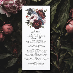 Romantische Gotische Waterverf Raven Wedding Menu