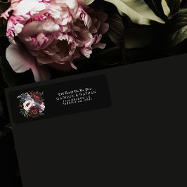 Romantische Gotische Waterverf Raven Wedding Retur Etiket