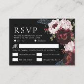 Romantische Gotische Waterverf Raven Wedding RSVP Informatiekaartje (Voorkant)