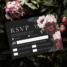 Romantische Gotische Waterverf Raven Wedding RSVP Informatiekaartje