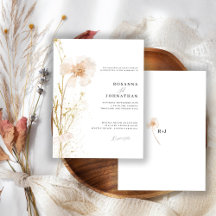 Romantische Goud & Blush Geperste Bloemen Bruiloft
