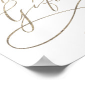 Romantische Goud Calligrafie Kaarten en Geschenken Poster (Hoek)