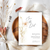 Romantische Goud en Blush Geperste Bloemen Save The Date