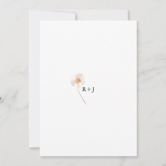 Romantische Goud en Blush Geperste Bloemen Save The Date (Achterkant)