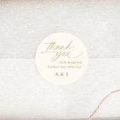 Romantische Goud en Ivoor Cream Bruiloft Dank u Ronde Sticker