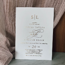 Romantische goud folie kalligrafie monogram bruilo