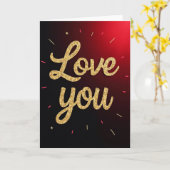 Romantische Goud Love You Kaart (Gele Bloem)