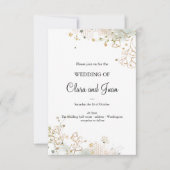 Romantische goudbloem met eenvoudig roos kaart (Voorkant)