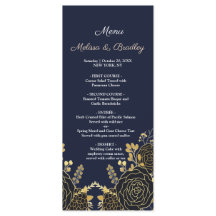 Romantische gouden bloemenmarine blauw bruiloft me