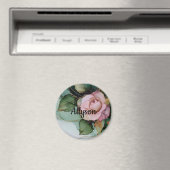 Romantische gouden blozende roze roos bloemige bru magneet (Insitu (Vaatwasser))