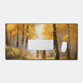 Romantische Gouden Bos Bureaubladmat Bureaumat (Keyboard & Muis)