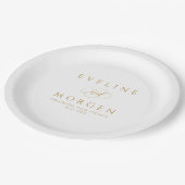 Romantische gouden bruiloft typografie papieren bordje (Gekanteld)