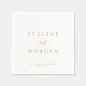 Romantische  gouden bruiloft typografie servet (Voorkant)