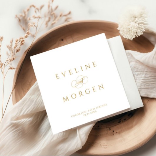 Romantische  gouden bruiloft typografie servet