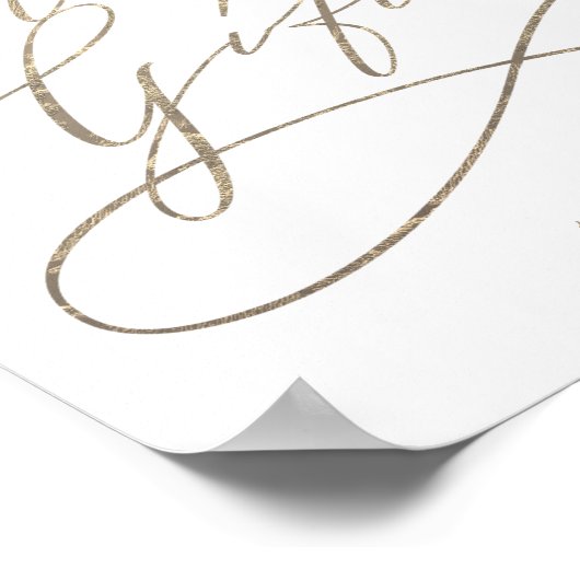 Romantische Gouden Calligrafie Kaarten en Geschenk Poster (Hoek)