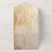 Romantische gouden crème bruiloft all in one uitnodiging (Buitenkant)