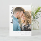 Romantische Gouden Digitale Foto Save The Date (Staand voorkant)