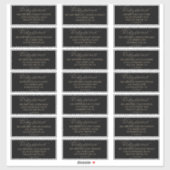 Romantische gouden en zwarte gastAdresetiketten Sticker (Vel)