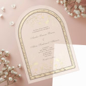 Romantische gouden folie bruiloft acryl uitnodigingen
