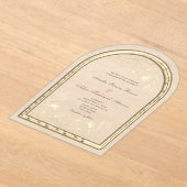 Romantische gouden folie bruiloft acryl uitnodigingen (Laagn)