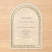 Romantische gouden folie bruiloft acryl uitnodigingen (Voorkant)