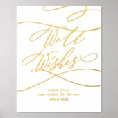 Romantische gouden folie Elegante bruiloft goed we Afdrukken (Voorkant)