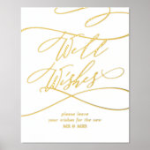 Romantische gouden folie Elegante bruiloft goed we Folie Afdrukken (Voorkant)