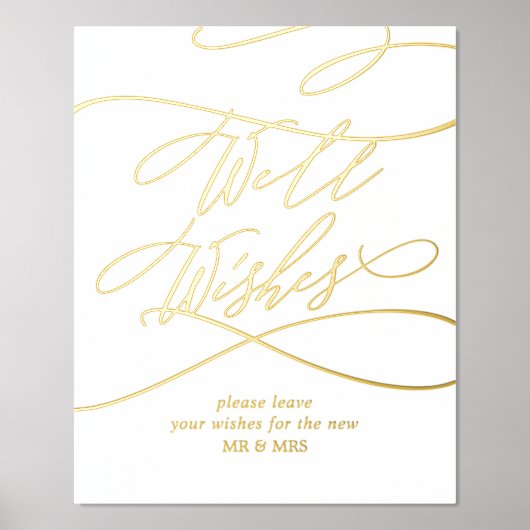 Romantische gouden folie Elegante bruiloft goed we Folie Afdrukken (Voorkant)