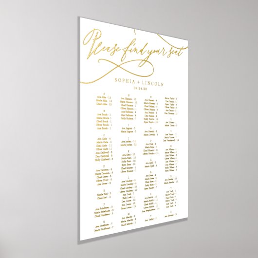 Romantische gouden folie Elegante bruiloft Zitting Folie Afdrukken (Laagn)