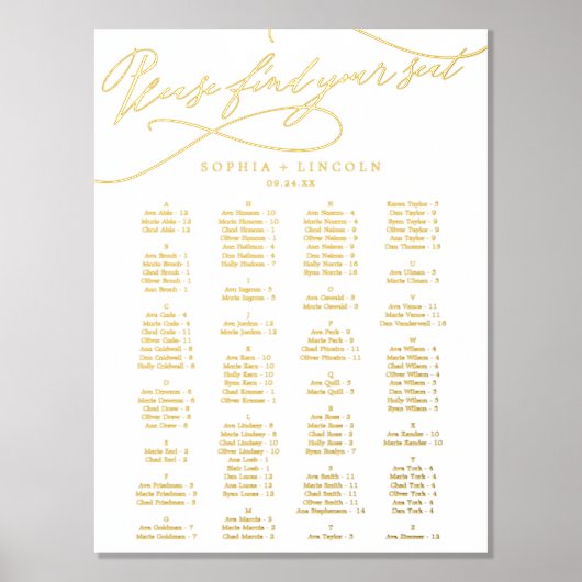 Romantische gouden folie Elegante bruiloft Zitting Folie Afdrukken (Voorkant)