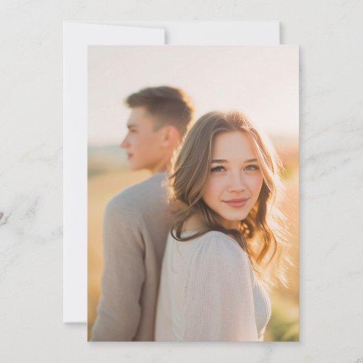 Romantische Gouden Foto Kaart (Voorkant)