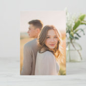Romantische Gouden Foto Kaart (Staand voorkant)