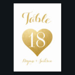 Romantische gouden hart bruiloft kaart<br><div class="desc">Elegante gouden trouwtafel nummer kaart met een faux gouden folie effect hart afbeelding bijpassende aangepaste formulering. Kleuren,  lettertypen en het hele ontwerp kunnen worden gewijzigd door op "Aanpassen verder" te klikken en de geavanceerde ontwerpeditor te gebruiken.</div>