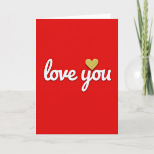 Romantische Gouden Hart Liefde Kaart