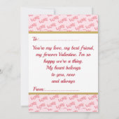 Romantische gouden harten houden van kalligrafie m (Achterkant)