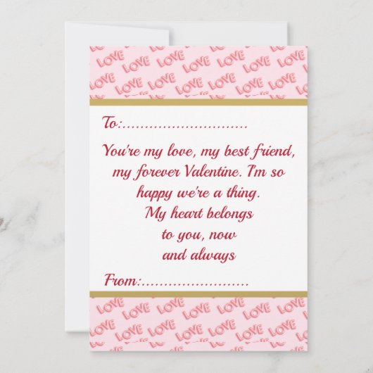 Romantische gouden harten houden van kalligrafie m (Achterkant)