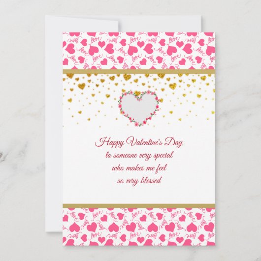 Romantische gouden harten houden van kalligrafie m (Achterkant)