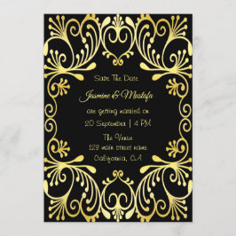 Romantische gouden islamitische huwelijksuitnodigi kaart