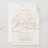 Romantische gouden ivoren boho boog alles in één b kaart (Voorkant)