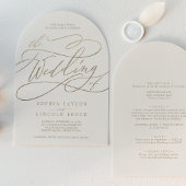 Romantische gouden ivoren boho boog alles in één b kaart