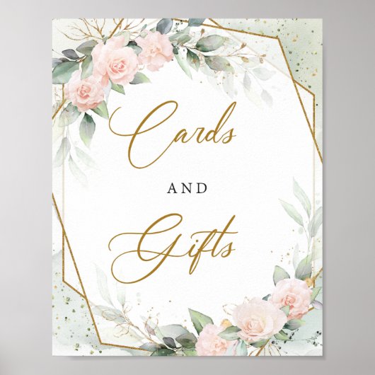 Romantische gouden Kaarten voor de bloemrijke tuin Poster (Voorkant)