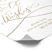 Romantische gouden kalligrafie bruiloft goed wense poster (Hoek)